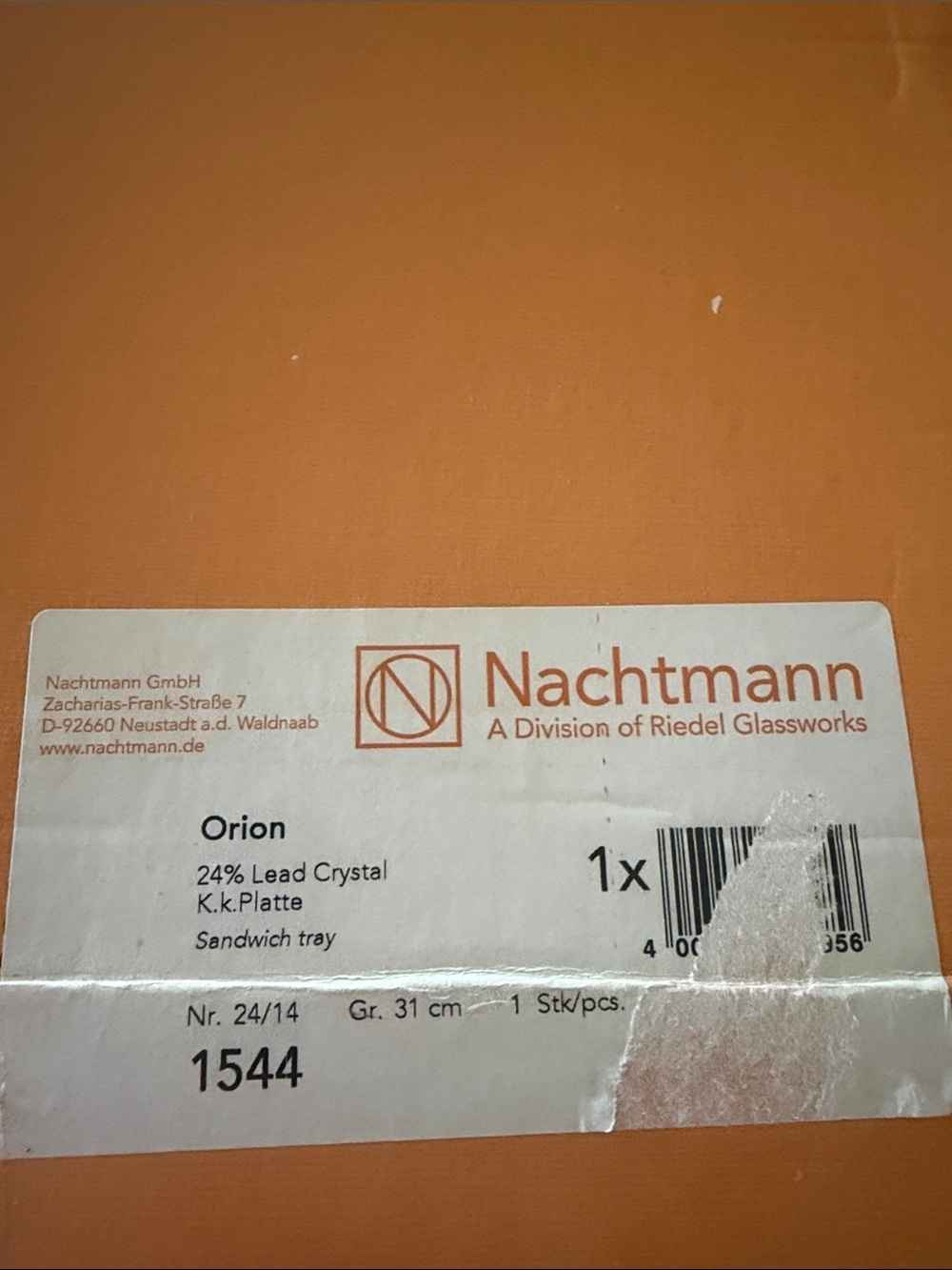 Nachtmann Crystal rectangular tray in the Orion pattern - Picture 4 of 4